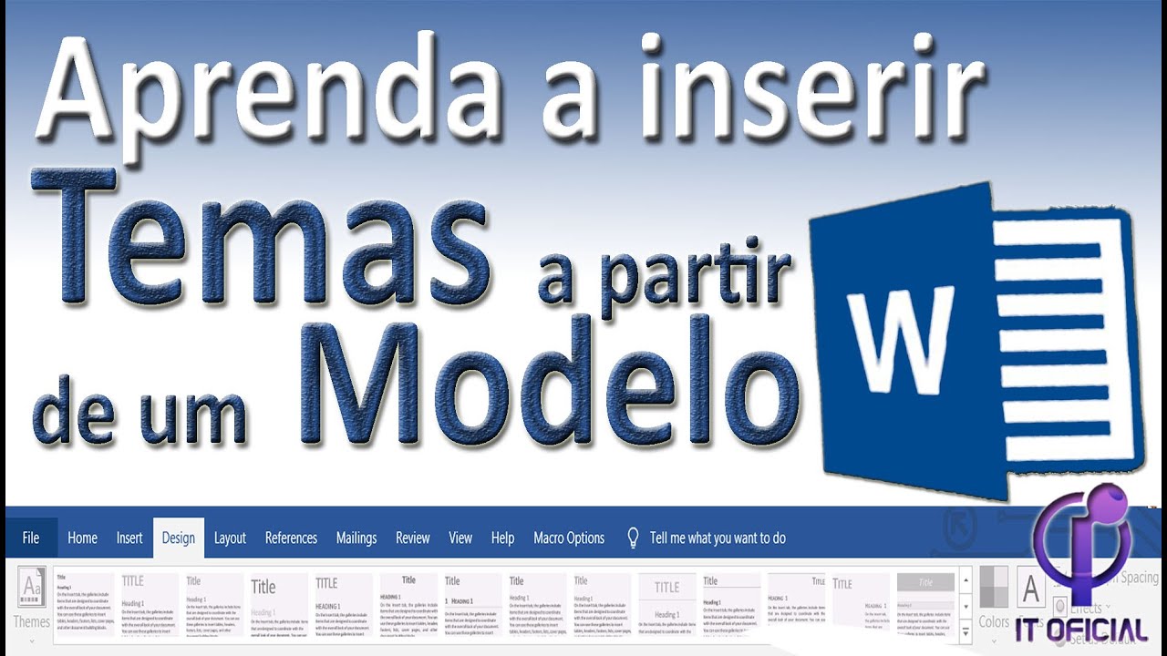 Como inserir temas a partir de um modelo no Word - YouTube
