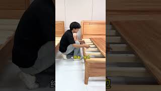 Golden Sandalwood Log Bed # Pure mortise and tenon structure # Bed frame selection # Solid...