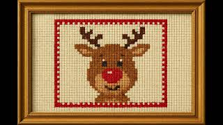 Cozy Christmas Ambience | Framed Rudolph Cross-Stitch • Soft Lofi Holiday Music screenshot 4