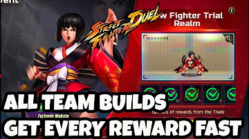 CLEAR FURISODE MAKOTO TRIAL REALM Team builds to get all rewards Street Fighter Duel