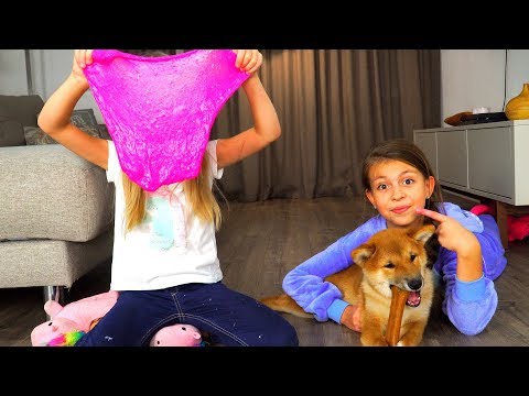 Собака ВЫБИРАЕТ ингредиенты для МОЕГО СЛАЙМА СЛАЙМ Челлендж с СОБАКОЙ