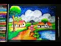 How to draw rainy season scenery for kids step by step  art by sukanta