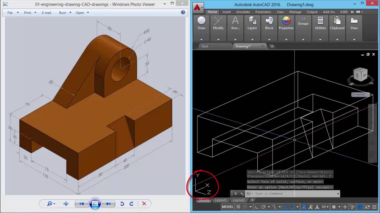 Autocad Latihan 3D No 2 YouTube