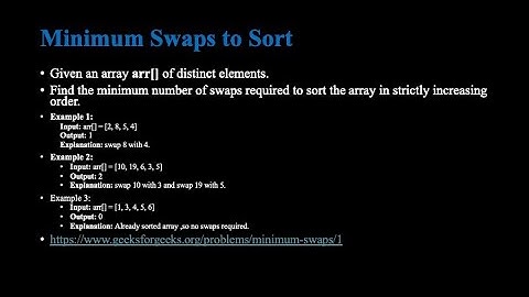 Minimum Swaps to Sort
