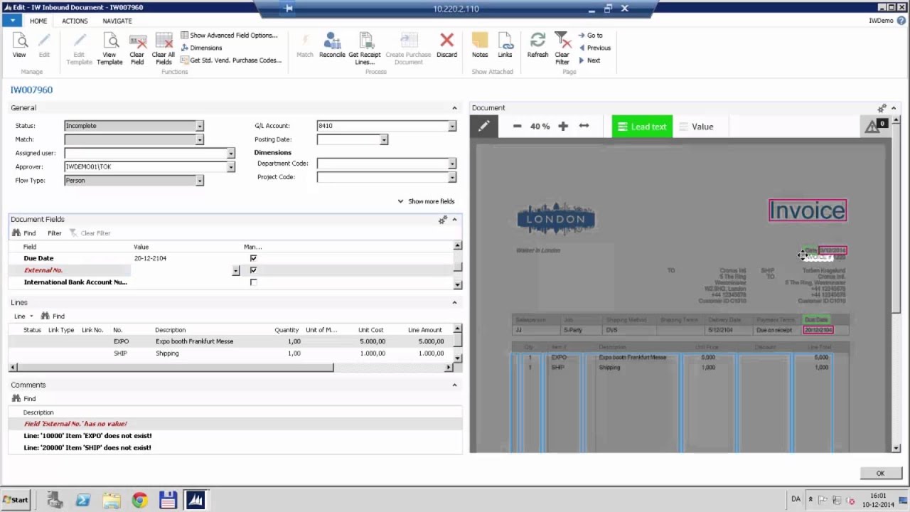Simple and Automatic Invoice Handling in Invoice Workflow - YouTube