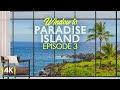 4K Beach House Window View to Paradise Island - Calming Scenery of Hawaii + Sound of Ocean Waves #3