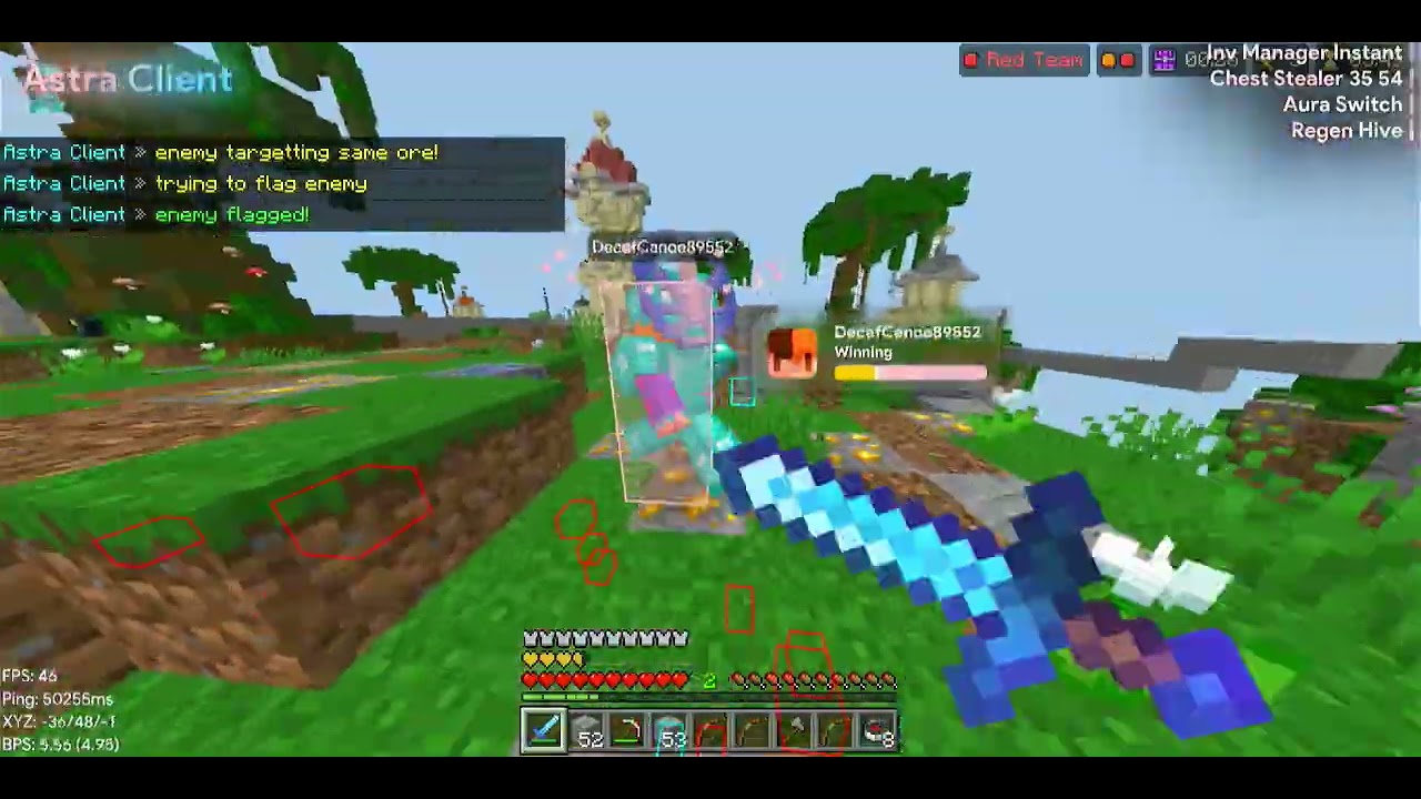 Astra Client vs AquaPrivate #hack #ハック #チーター #minecraft
