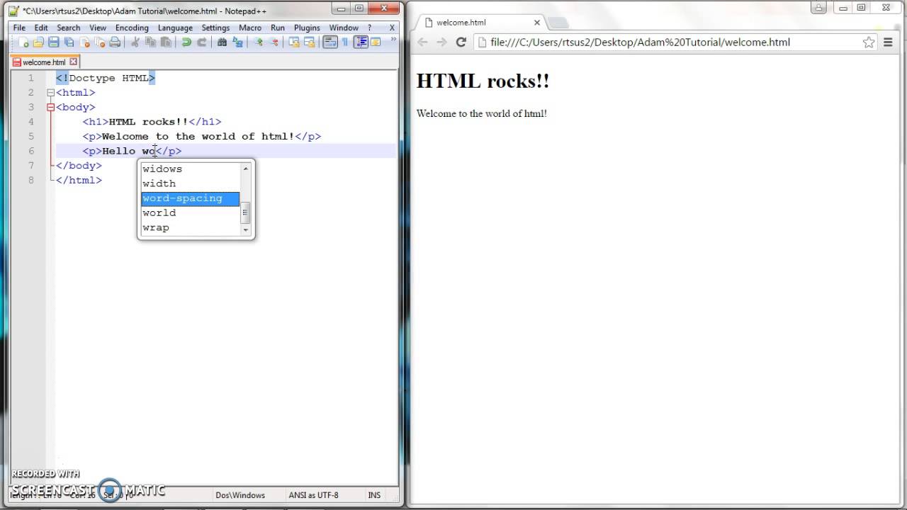 Lesson1 HTML text tutorial for kids - YouTube