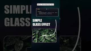This CSS Glass Effect Makes Everything Look Premium! ✨#html5 #css3 #shorts #shortsvideo #ai #memes