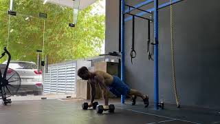 Dumbbell Push Up To Power Clean