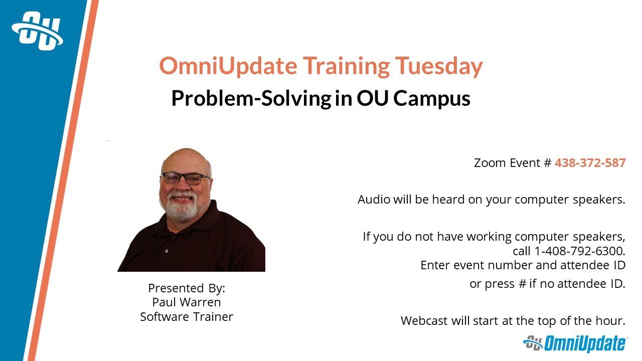 October Training Tuesday - Problem-Solving in OU Campus