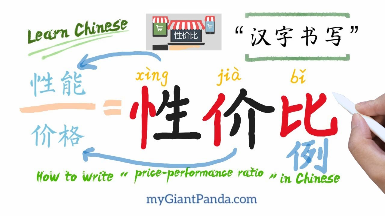 中文知识【性价比 xìng jià bǐ】Price–Performance Ratio 偏旁部首书写 (竖心旁, 单人旁) How to ...