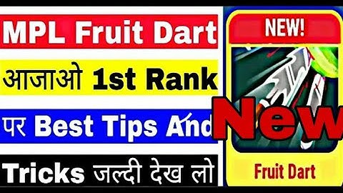 MPL latest trick/ Fruit dart trick / Latest 2019 Hack/ #MPLMOD #Dreamcricket V world