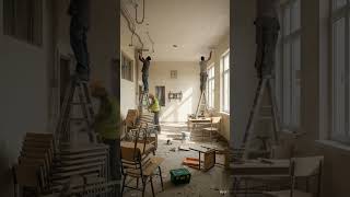 Abandoned Classroom to Smart Classroom Transformation | AI Timelapse Upgrade #shortsfeed#trending