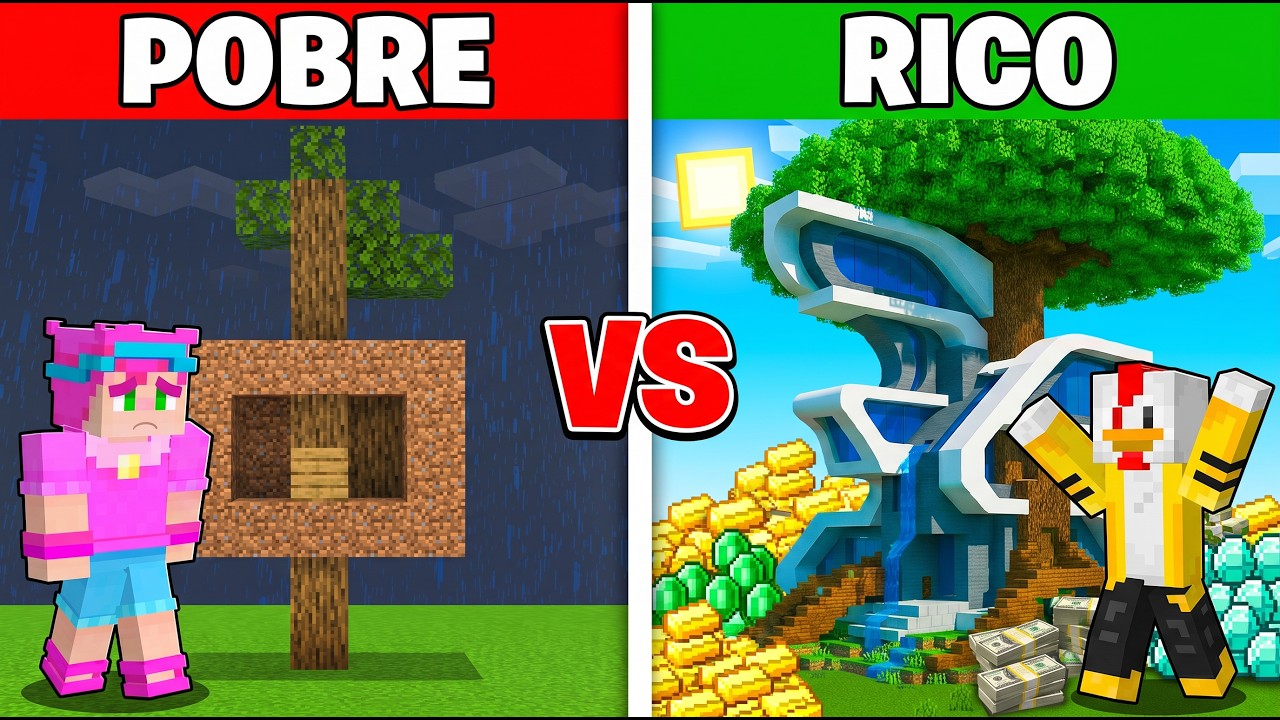 Hice Trampas a mi Amigo en CASA ÁRBOL de RICOS vs POBRES en Minecraft!