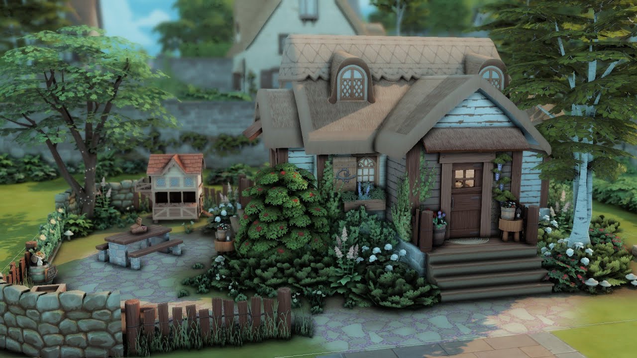 tiny cottage 🐣 | the sims 4 speed build | no cc - YouTube
