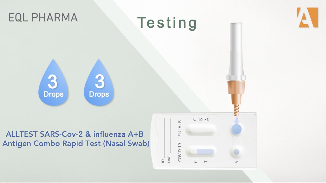 ALLTEST COVID 19 Antigen Flu A B Combo Nasal Swab Test By EQL Pharma ALLTEST COVID 19 Antigen Flu A B Combo Nasal Swab Test By EQL Pharma