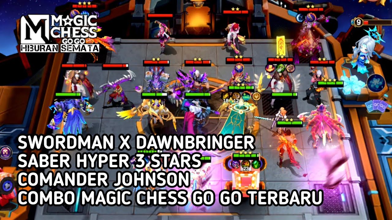 SWORDMAN X DAWNBRINGER | SABER 3 STARS | COMANDER JOHNSON | COMBO TERBARU MAGIC CHESS GO GO