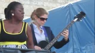 Hagar BenAri 'Foxy H' on bass with Sharon Jones and the Dap Kings (Newport Folk Festival)