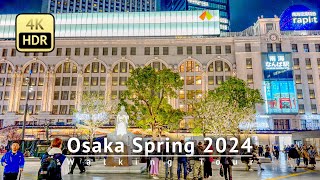 Japan - Osaka Spring 2024 North to South Long Walking Tour [4K/HDR]