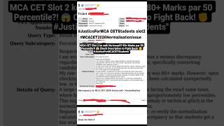 MCA CET 2026 Slot 2 Normalisation Scam? 😡 80-90 Marks = 50 Percentile? Join Team Now #Shorts #mcacet