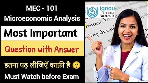 MEC 101 Microeconomic Analysis | mec 101 important questions #ignou #ignouexam #ignou2025