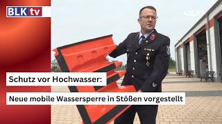 Schutz vor Hochwasser: Neue mobile Wassersperre in Stößen vorgestellt