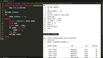 PLSQL user defined function to find given no is manager or not (UDF Demo-7)