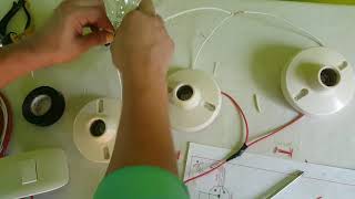 Instalación de tres lamparas en paralelo controladas con interruptor sencillo