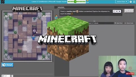 How to Code MINECRAFT in Code.org: Course E Lesson 3: Minecraft Voyage Aquatic Puzzle 4-6
