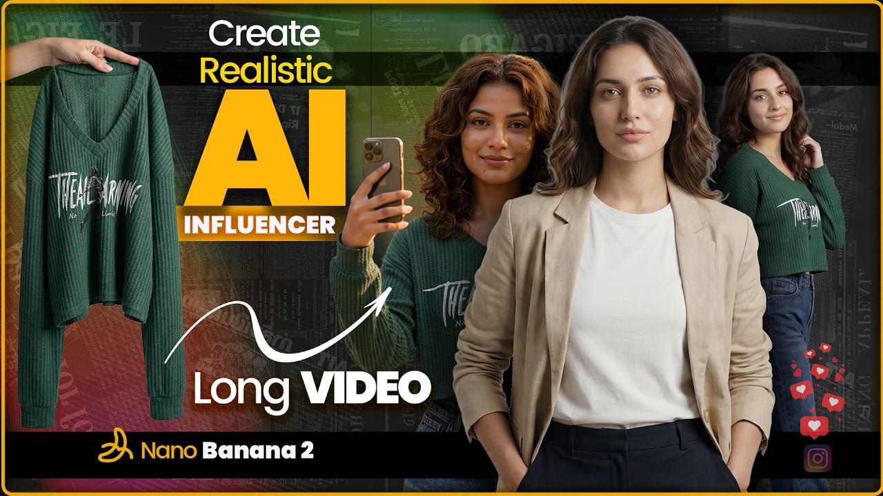 Create Realistic AI Influencer Video for Free 2026 | Nano Banana 2 AI ...