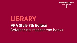 APA Style 7th Edition - Referencing images from books