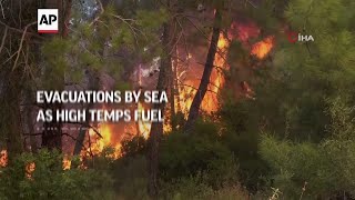 Evacuations as high temps fuel wildfires in Europe