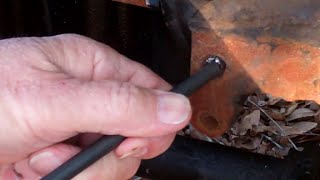 Removing Rusty Broken Bolt Threads using a Home-Made Chisel from a Drill Bit /  M2 Hardness
