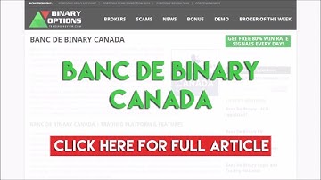 Banc De Binary Canada