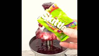 Chocolate fountain Vs Skittles #asmr #satisfying #asmrsounds