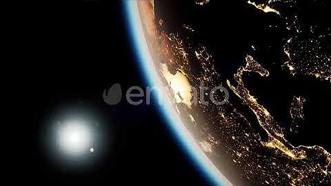 Space, Sun and Planet Earth at Night | Motion Graphics - Envato elements