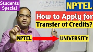 How to Apply for Transfer of Credits in NPTEL?