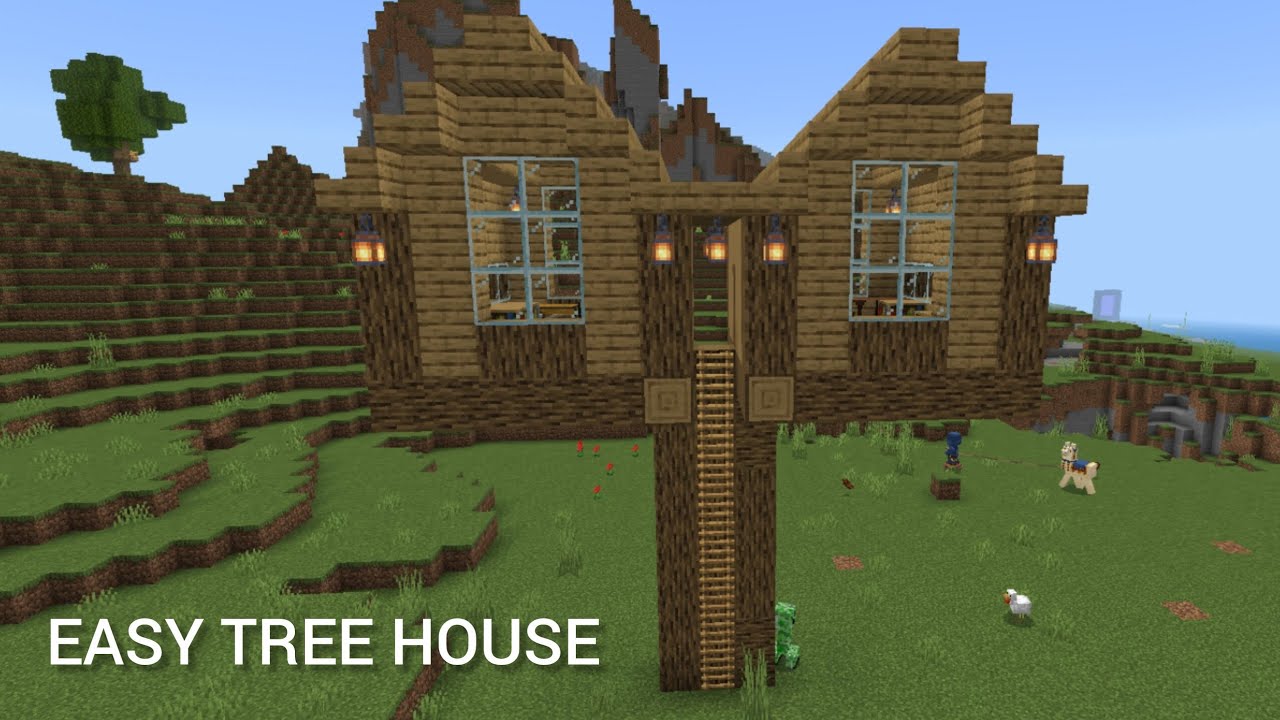 Minecraft easy tree house gameplay video 