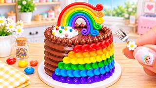 How To Make A Mini Rainbow Cake Satisfying Chocolate Candy Dessert