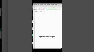 Day 5 Python Journey 🚀Adding two numbers using Python 🔢#python #coding #day5 #shorts