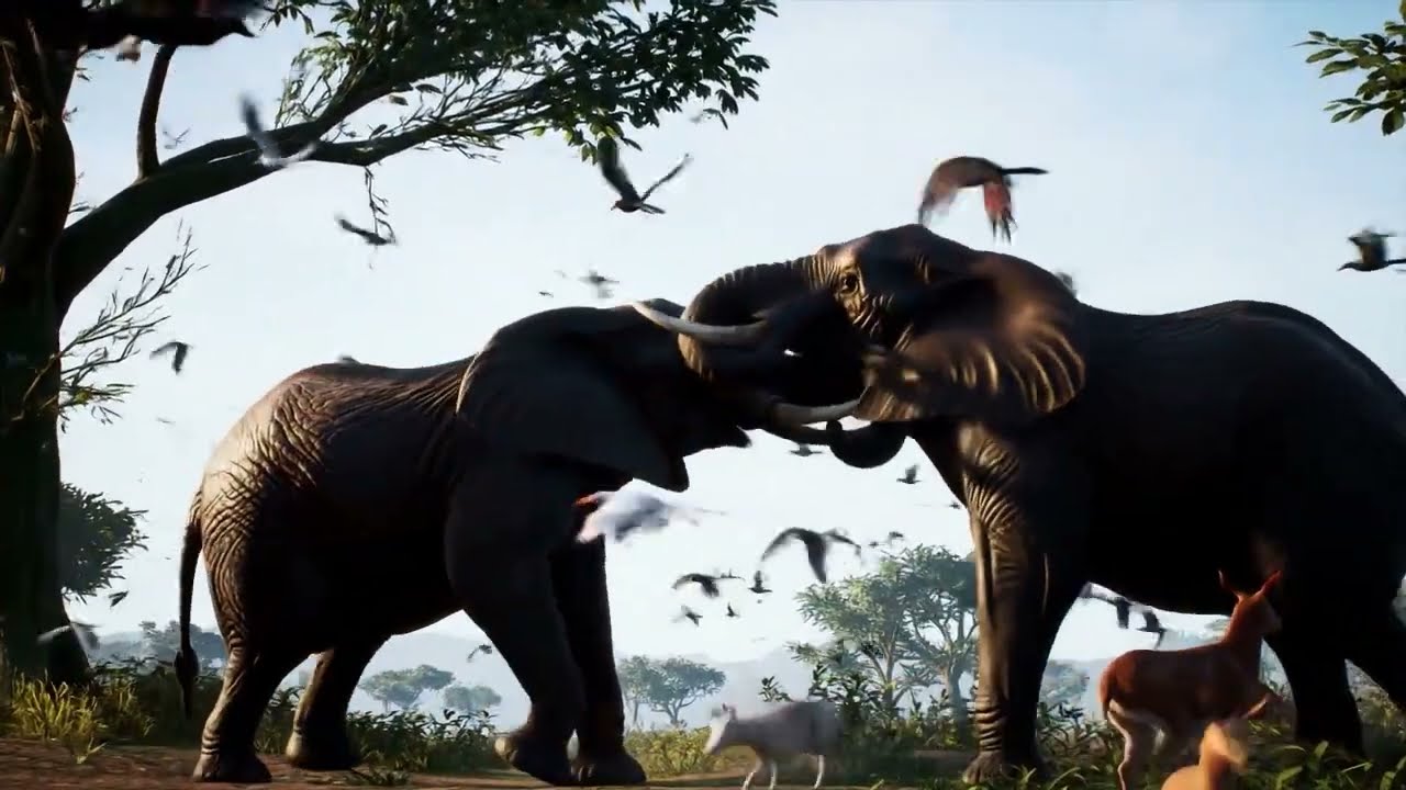 "Elephant Showdown: Power Struggle in the Jungle"