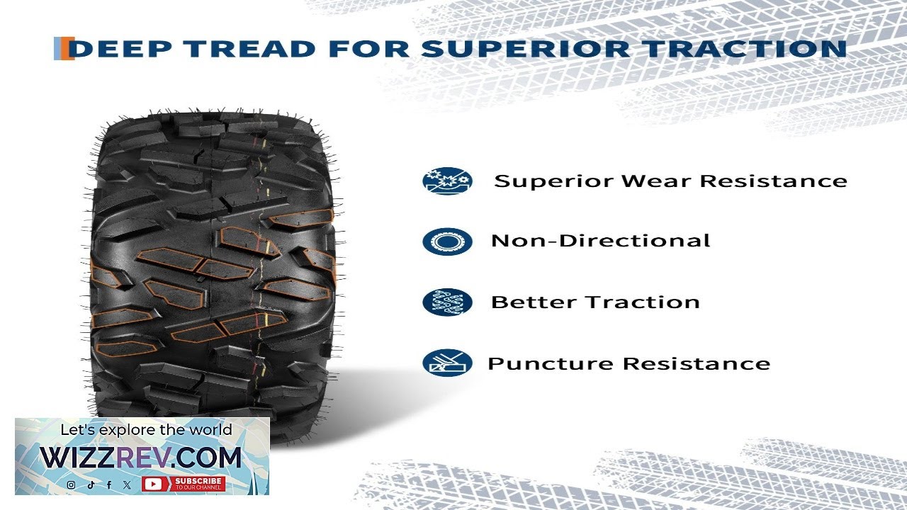 Garvee ATV Tires 2 Pack 26x9 12 6PR Tubeless All Terrain Tires