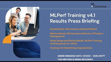 MLPerf Training v4.1 Press Briefing Q4 2024