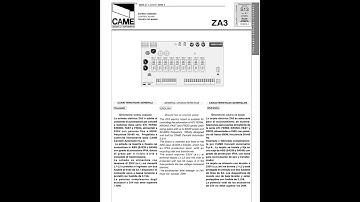 Manual of Came ZA3 Control Board