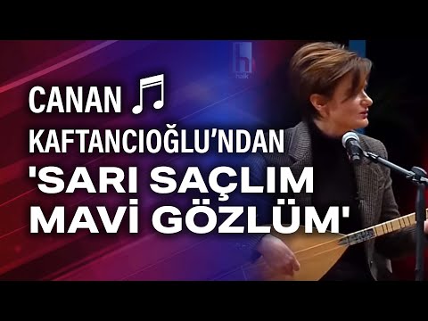 Canan Kaftancıoğlu bağlama çalıp 'Sarı saçlım mavi gözlüm' türküsünü söyledi. HalkTV Özel görüntüler