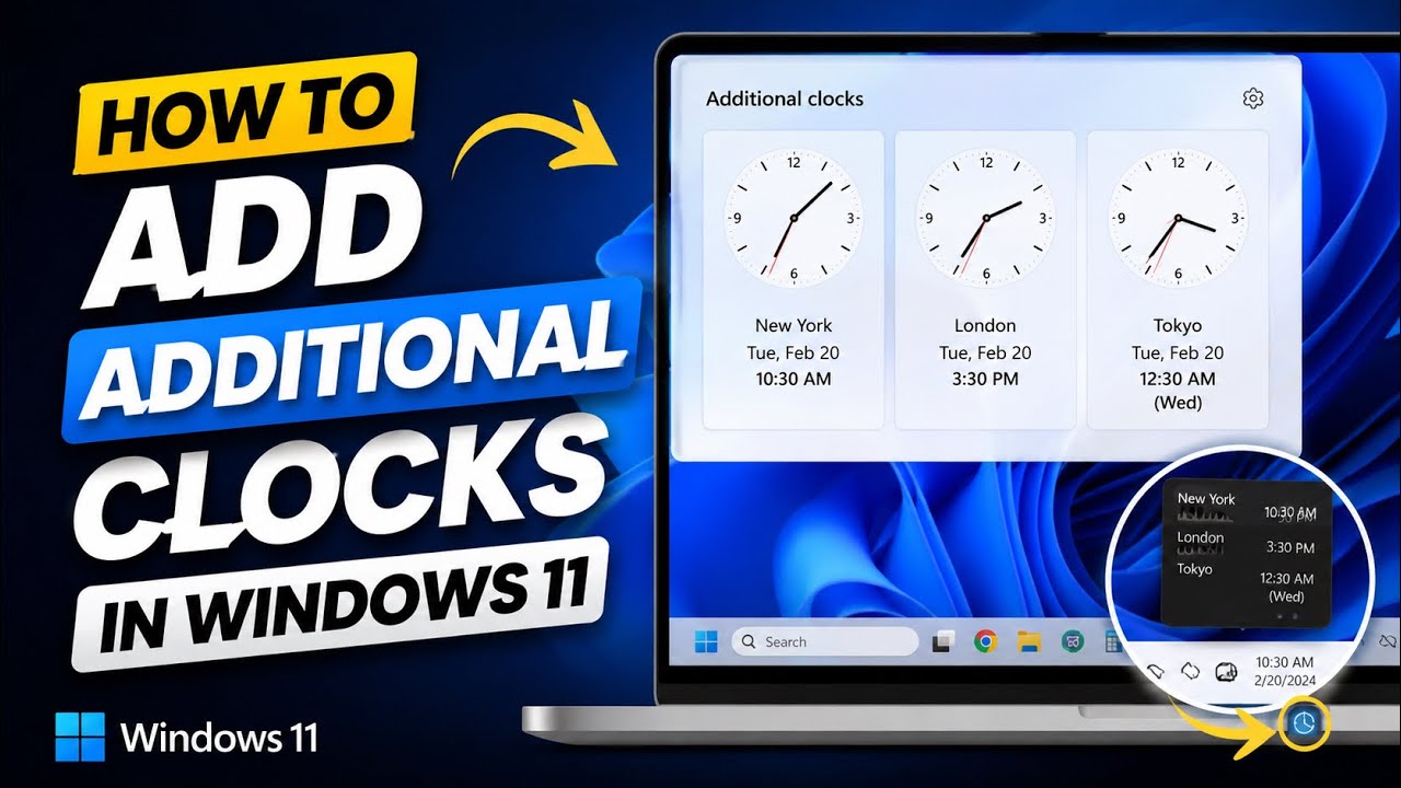 How to Add Additional Clocks in Windows 11 PC/Laptop | Dual Time Zone ...