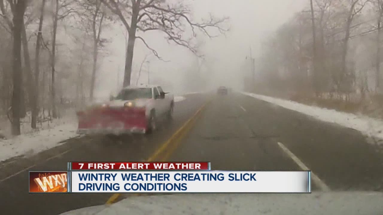 Slick road conditions - YouTube