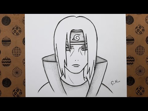 Anime Çizimi İtachi Uchiha Naruto Adım Adım Nasıl Çizilir, Karakalem Kolay Anime Çizimleri