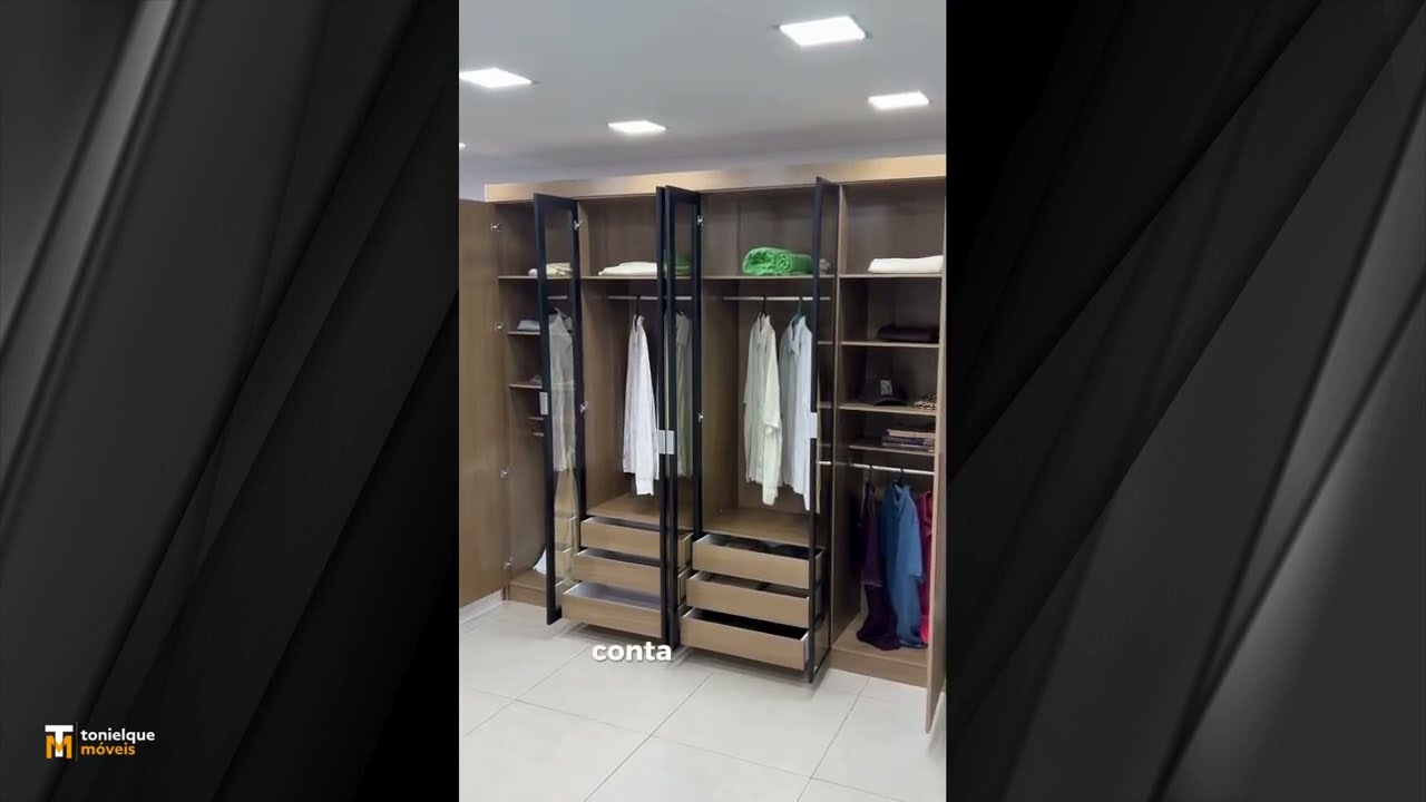 Guarda Roupa Valencia 6 portas com vidro reflecta - Tonielque Móveis